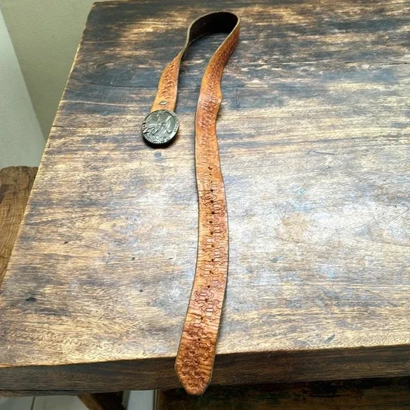 NRA LIFE MEMBER COLLECTOR EDITION NORMAN FOUNDRY DALLAS TEXAS BRASS LEATHER BELT